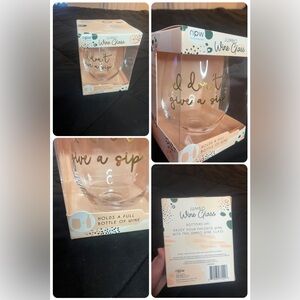 Jumbo Wine Glass with Gold Text fits a whole bottle of wine